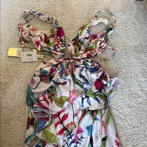 PatBO Colorful Butterfly Print Dress
